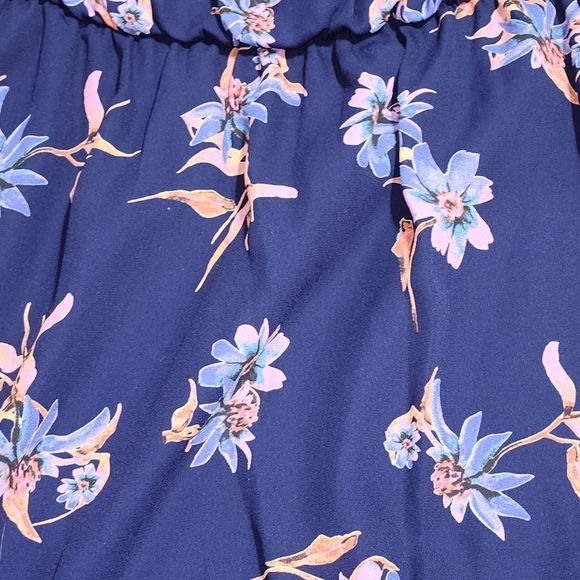 Altar'd State Mini Dress Off-Shoulder Floral Small Ruffle Lightweight Boho Chic - Picture 4 of 5